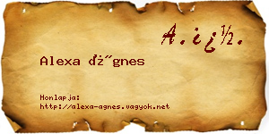 Alexa Ágnes névjegykártya