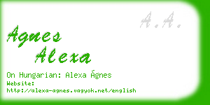 agnes alexa business card