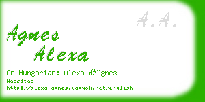 agnes alexa business card